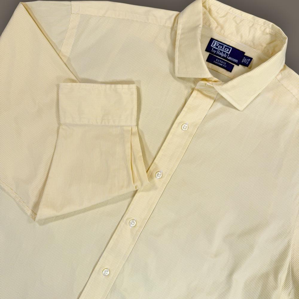POLO by Ralph Lauren Estate Custom Fit Button Down Shirt Mens 17.5 34/35 Yellow